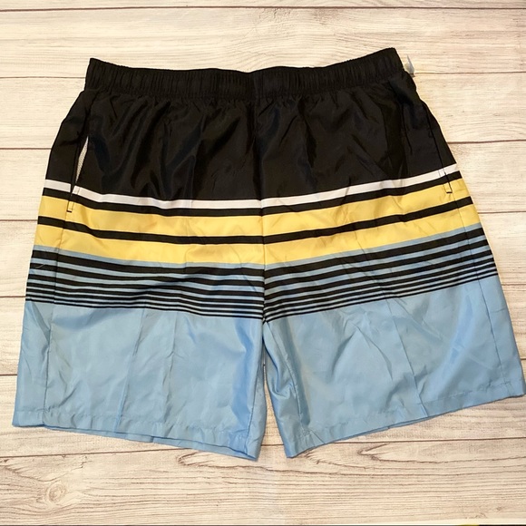 Open Trails Men’s Multicolored Striped Swim Trunks - Picture 2 of 9